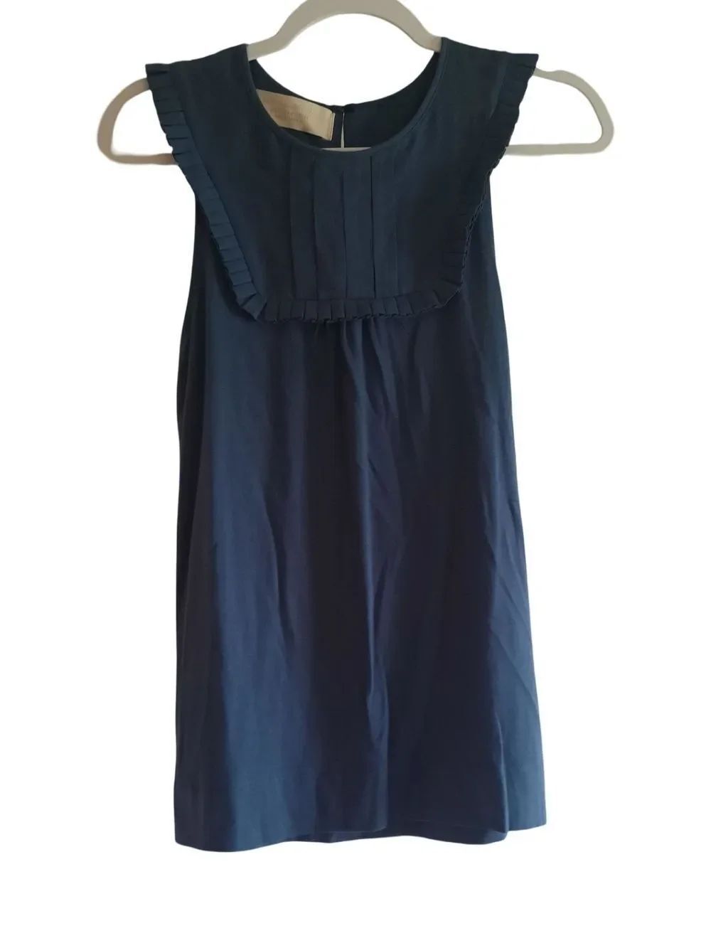 Zara Collection Navy Cotton Blend Tunic Top